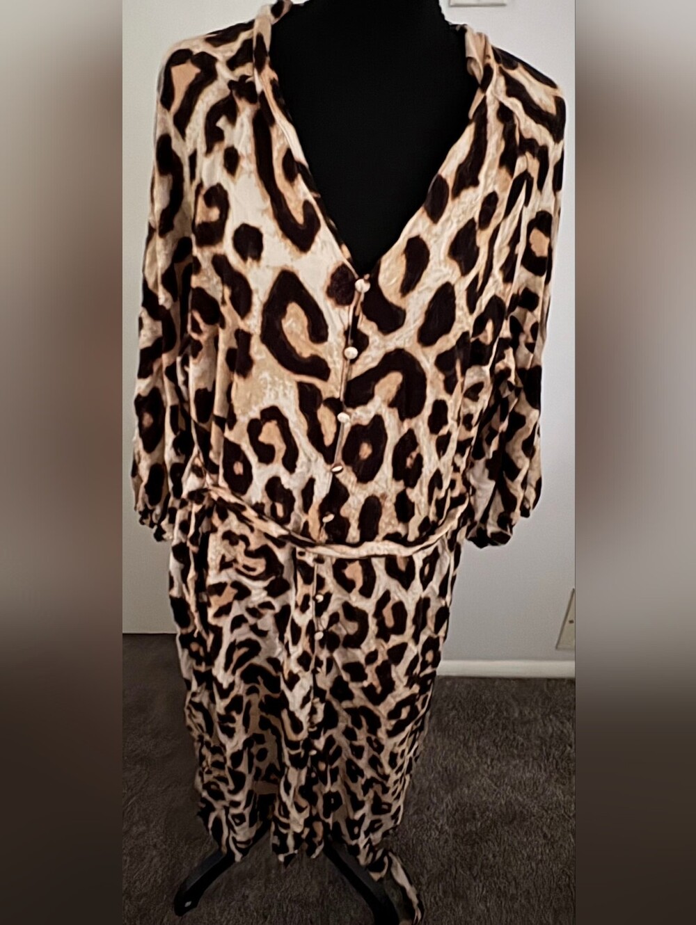 H&M Leopard Print Dress - Brown & Cream